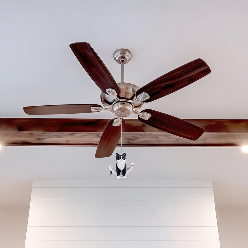 Dotlite Cat Ceiling Fan Pull Chain,Cute Realistic Gym Cat Fan String Pulls Charm Extension Decorative,12in 3mm Diameter Beaded Fan Light Pull Chains Extender Ornaments with Connector for Kids Room - Image 3